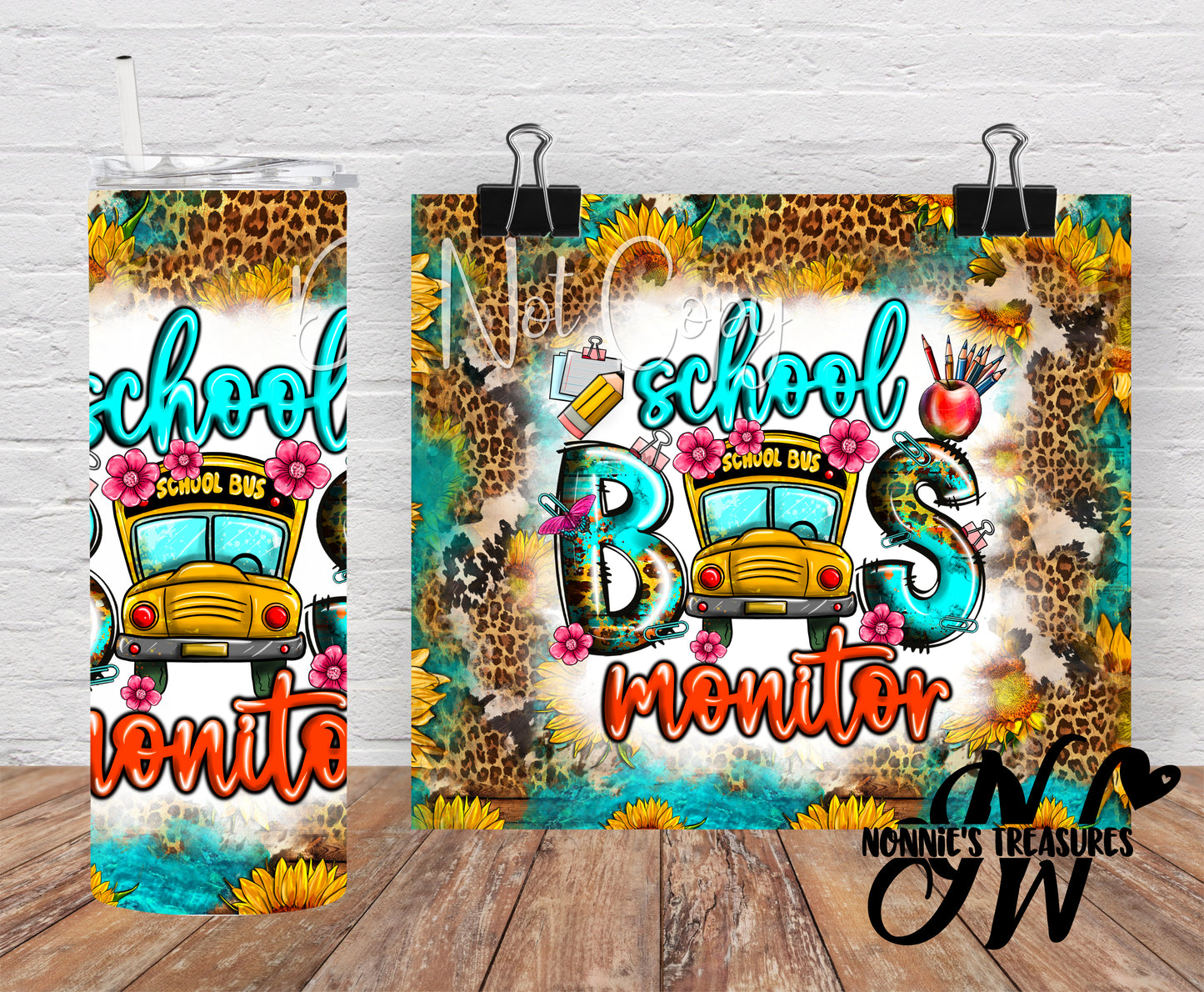 School Bus Monitor 20 ounce Sublimation Tumbler