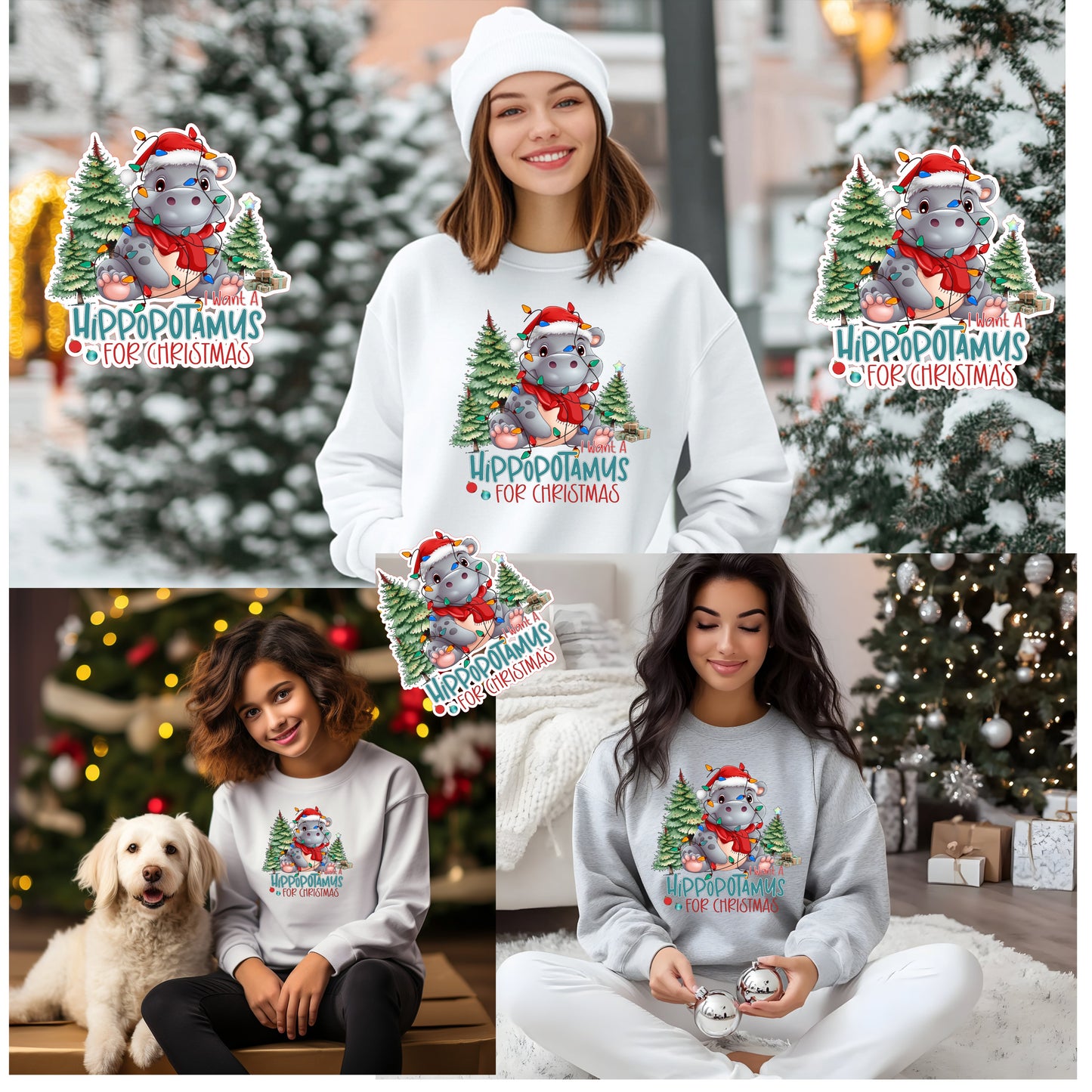 I Want a Hippopontamus for Christmas Crewneck