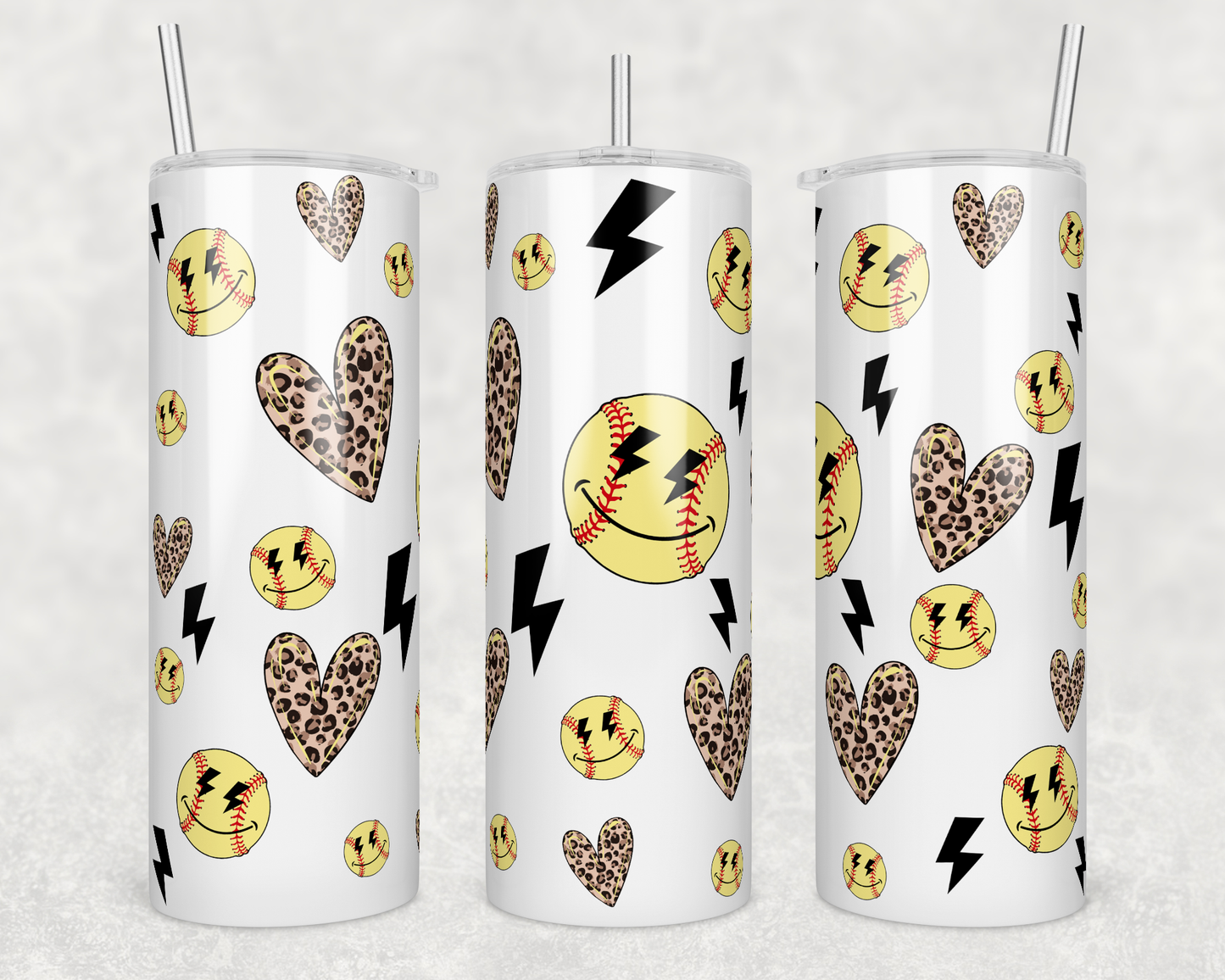 Softball Lightening 20 ounce Sublimation Tumbler BTD