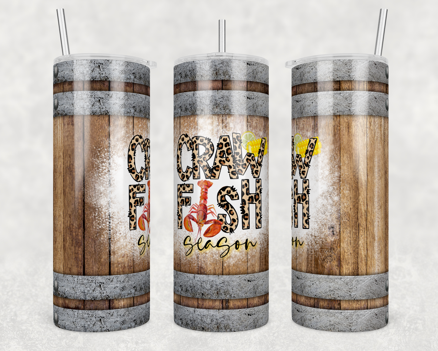 Crawfish Season Wood 20 ounce Sublimation Tumbler