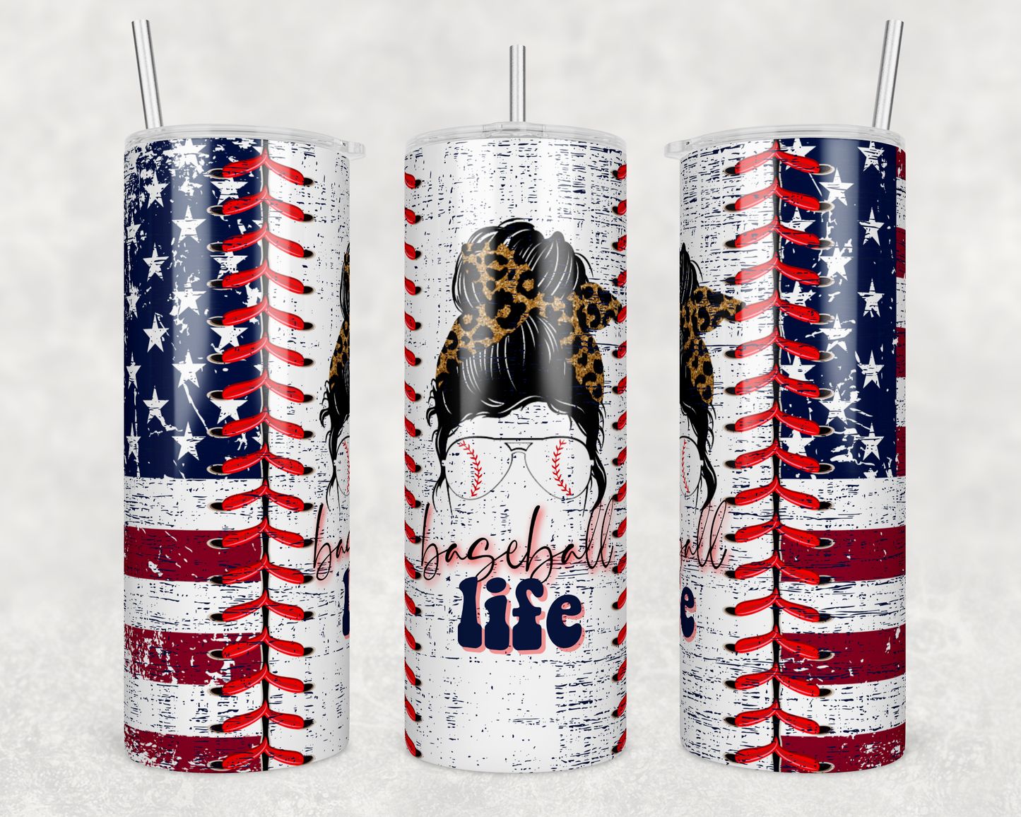 Baseball Life Flag 20 ounce Sublimation Tumbler BTD