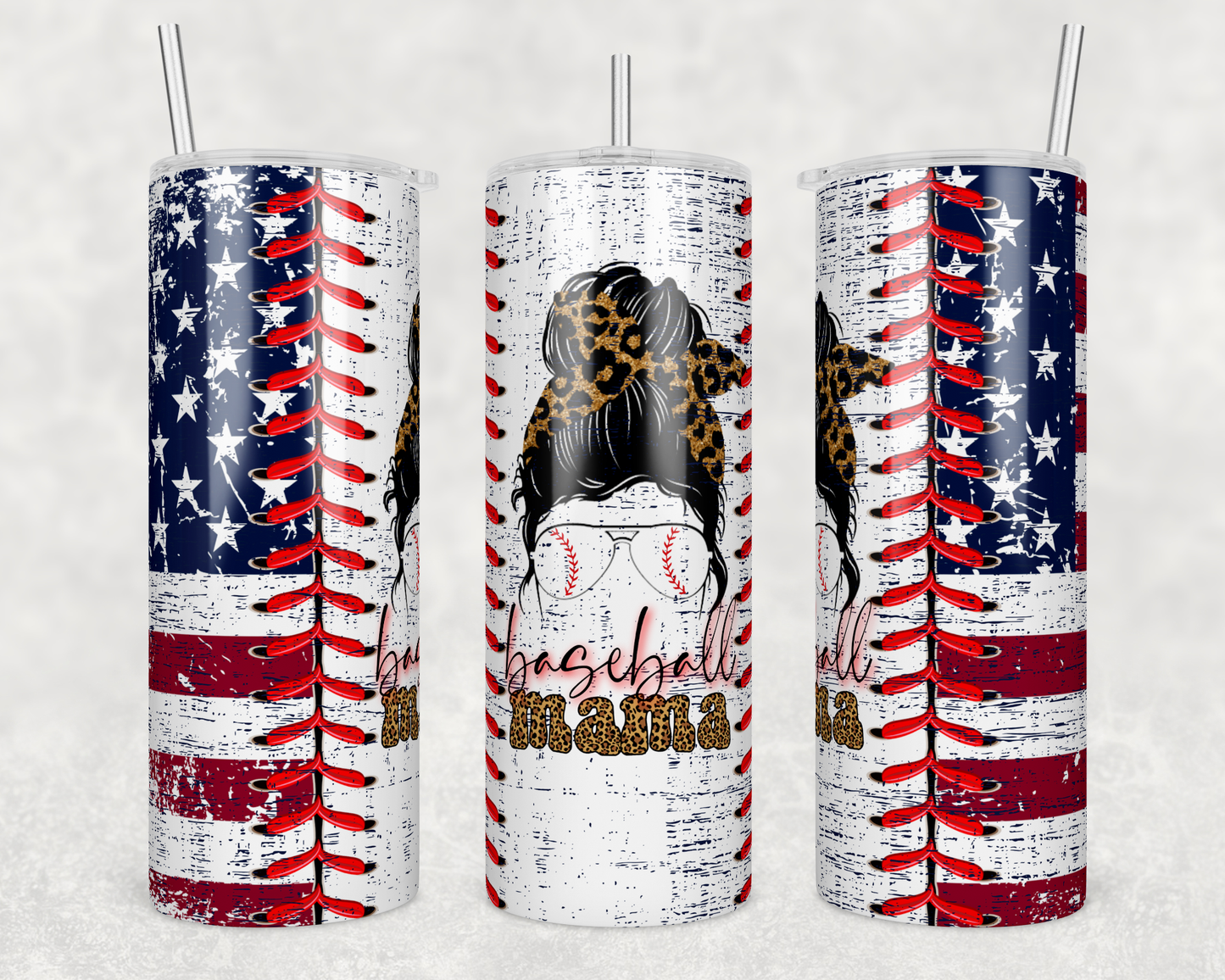 Baseball Mama Flag 20 ounce Sublimation Tumbler BTD