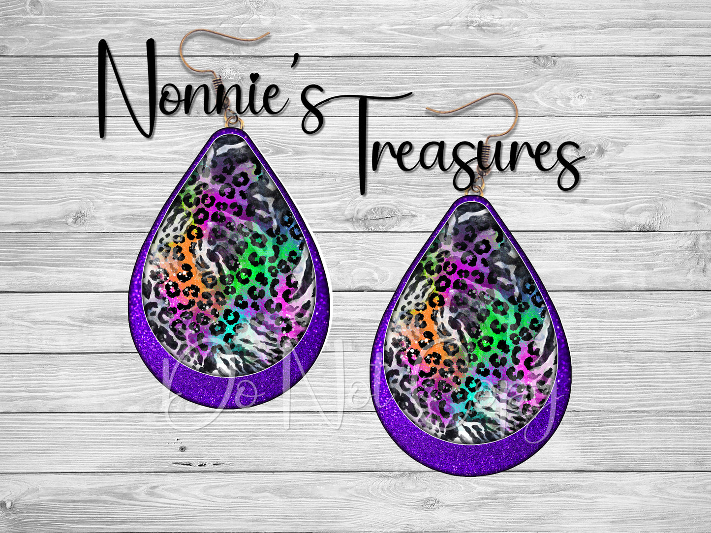 Cheetah Leopard Zebra Purple Earrings Nonnie's Treasures