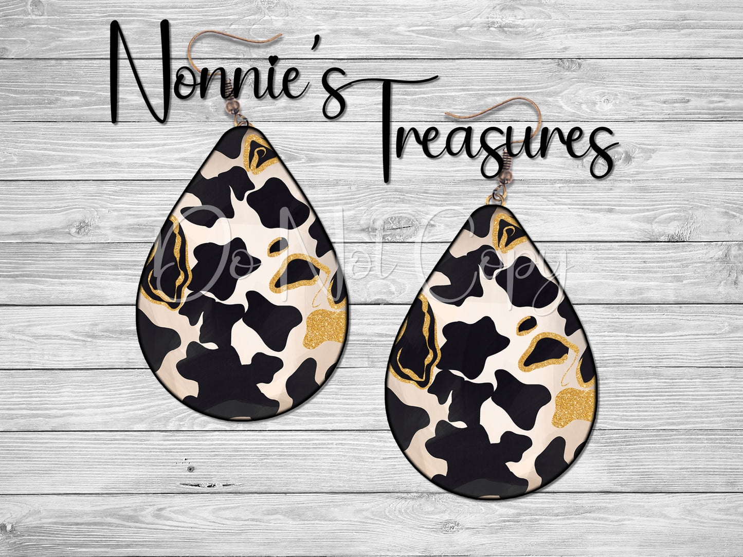 Cow Print with Gold Nonnie's Treasures