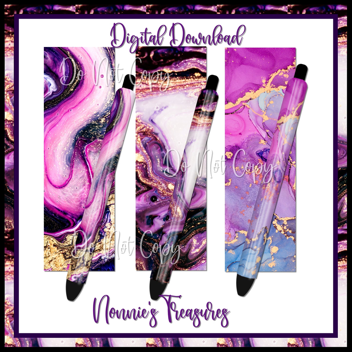 Marble Galaxy Pen Wraps- Digital Download