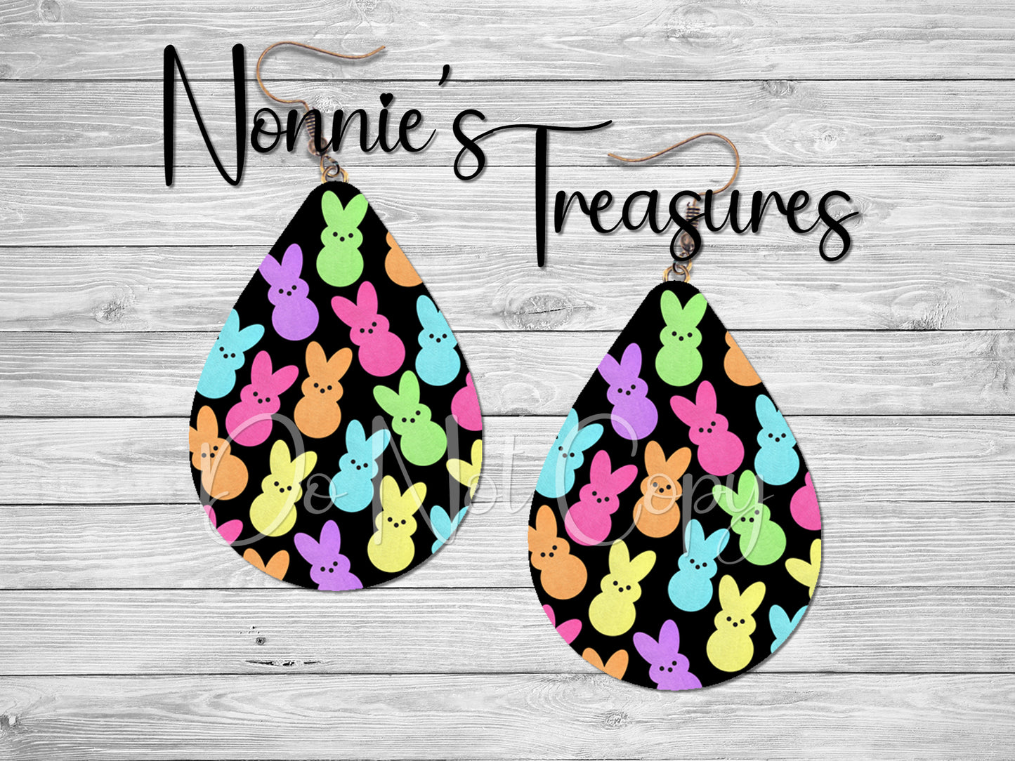 Peeps Easter on Black Earring Nonnie's Treasures
