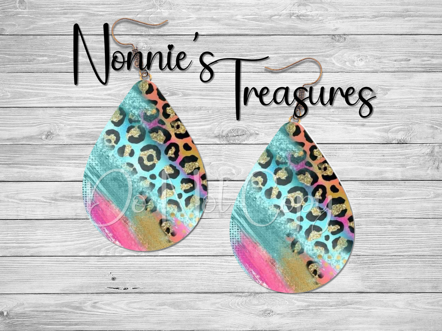 Rainbow Leopard Cheetah 2 Earrings Nonnie's Treasures