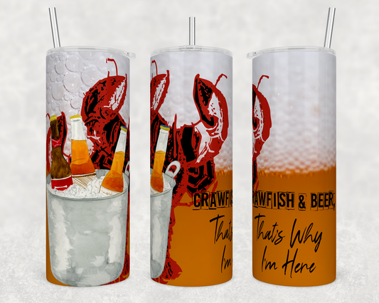 Crawfish and Beer 20 ounce Sublimation Tumbler