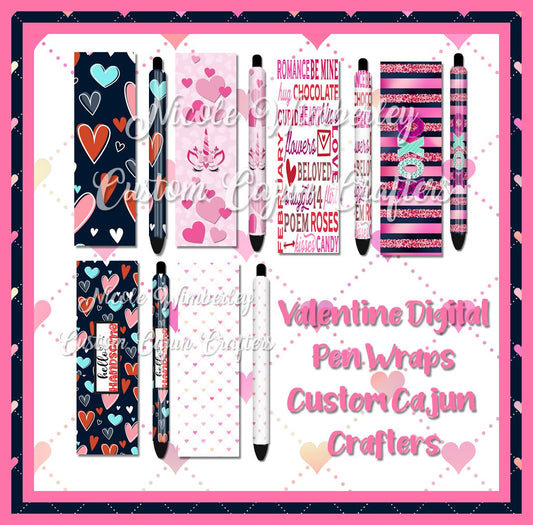 Valentine  Pen Wraps- Digital File