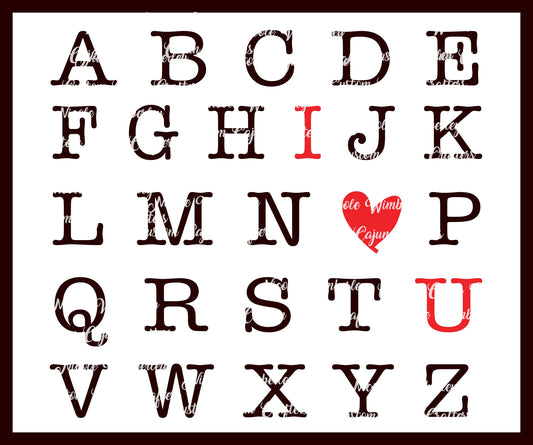 Love Alphabet  Digital File