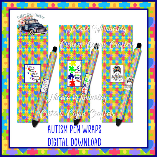 Autism  Pen Wraps- Digital Download