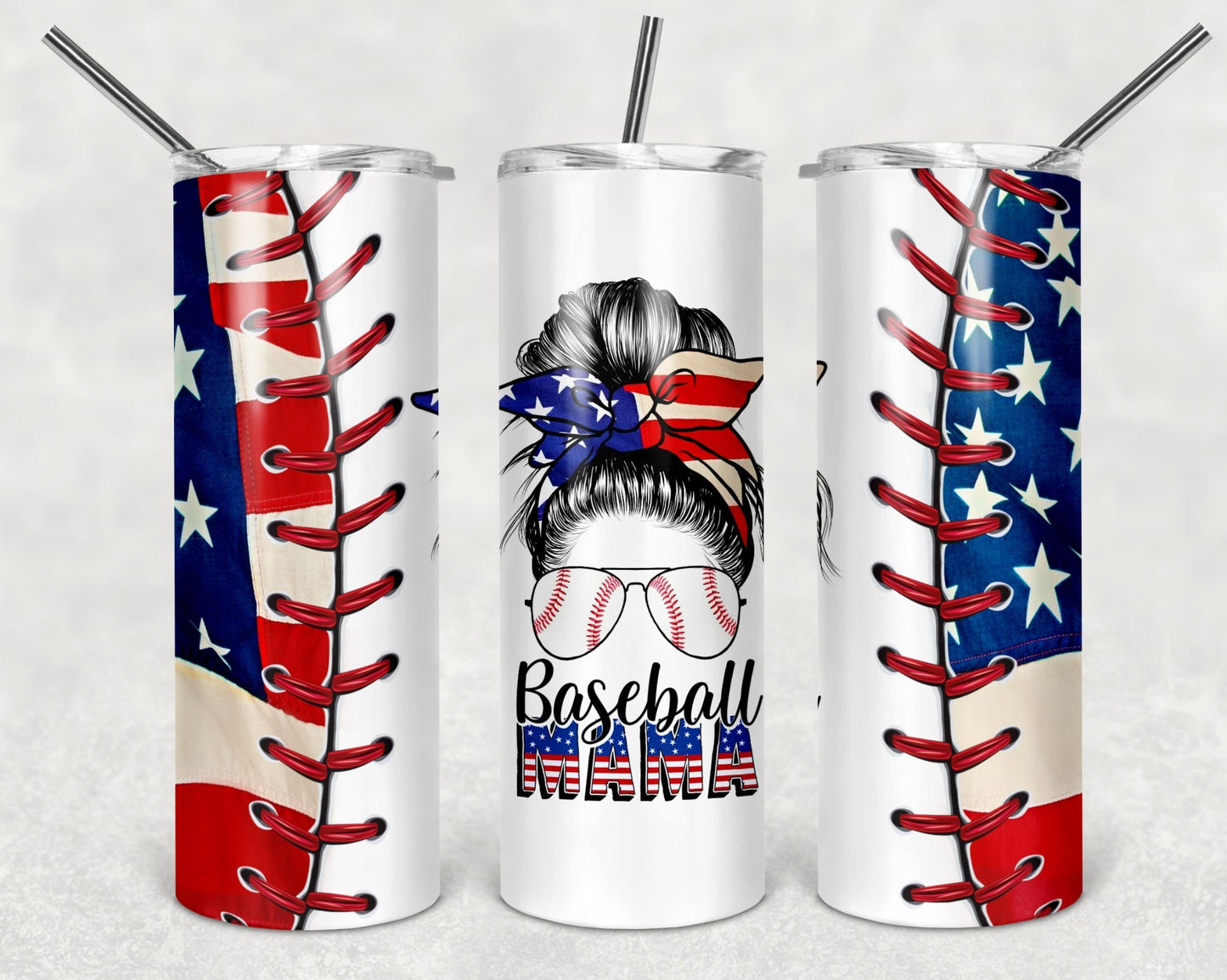Baseball American Mama 20 ounce Sublimation Tumbler