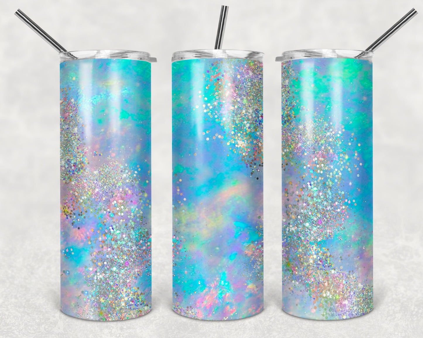 Opal Glitter Look Sublimation Tumbler