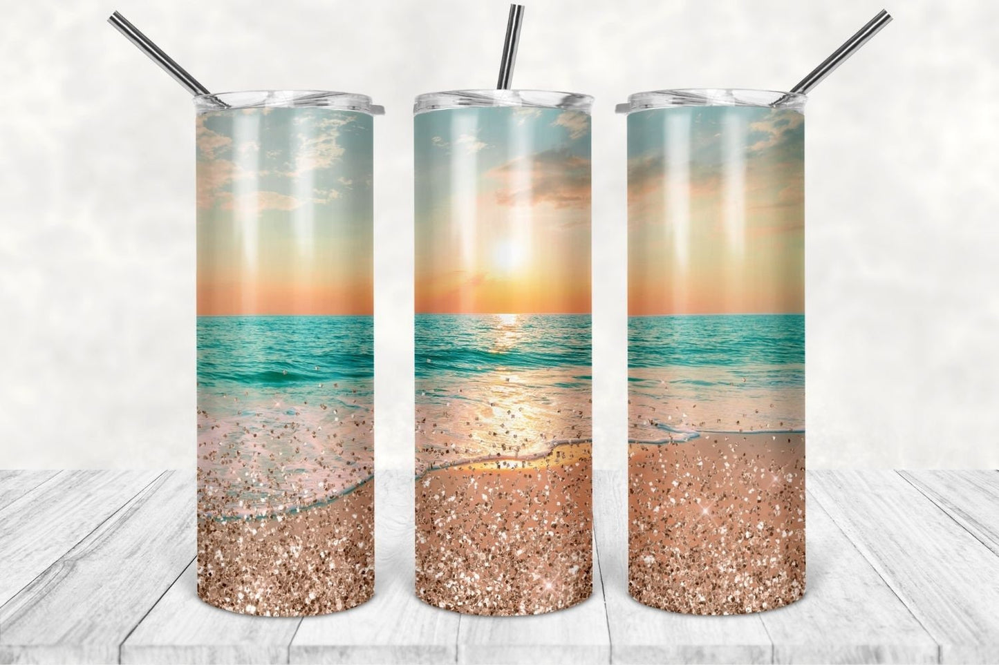 Sunset Beach Sublimation Tumbler