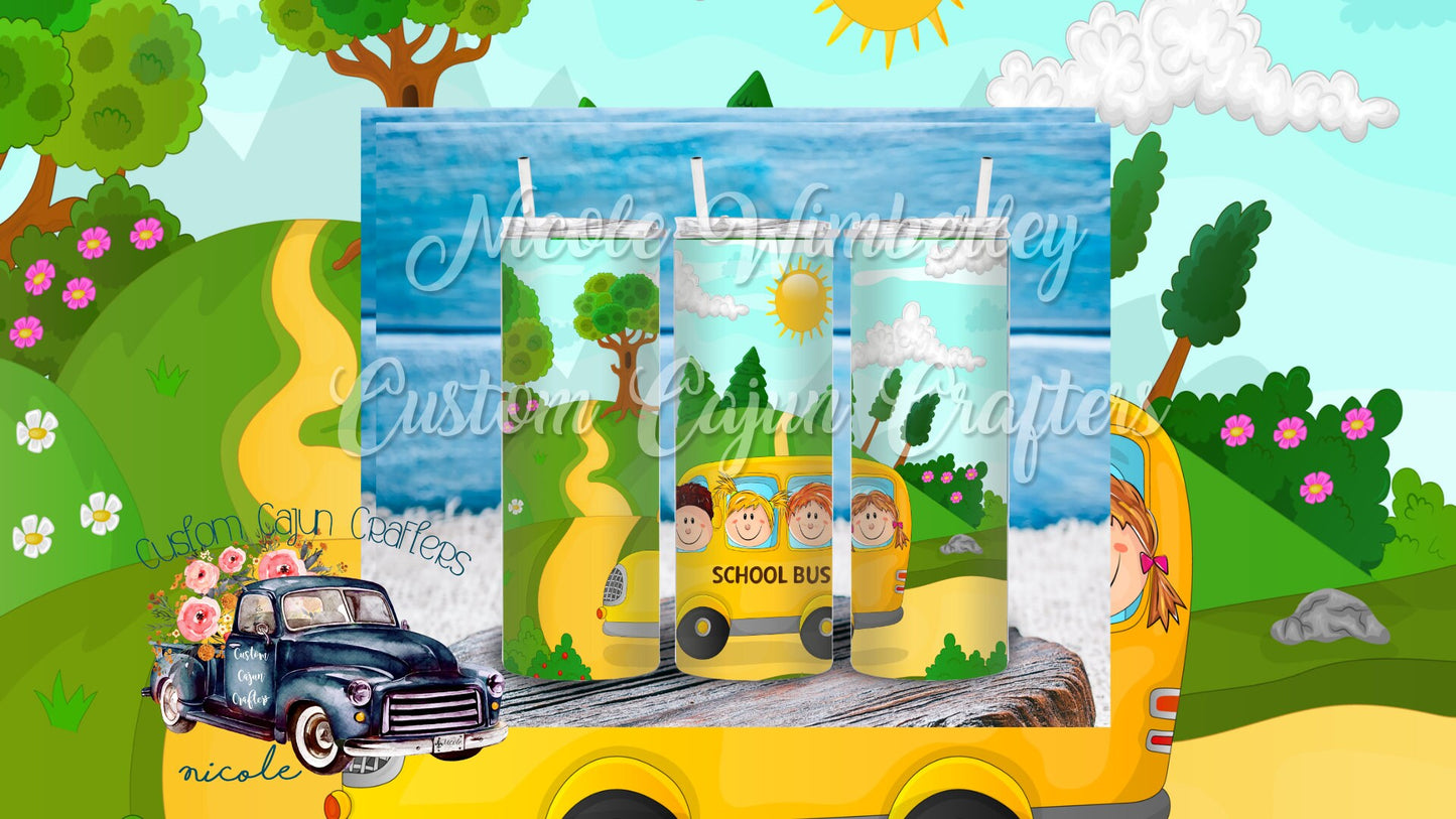 School Bus Sublimation Tumbler
