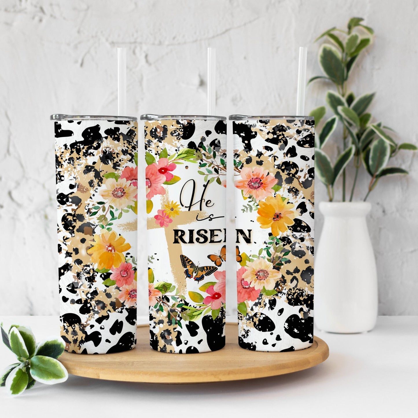 He is Risen Butterfly 20 ounce Sublimation Tumbler