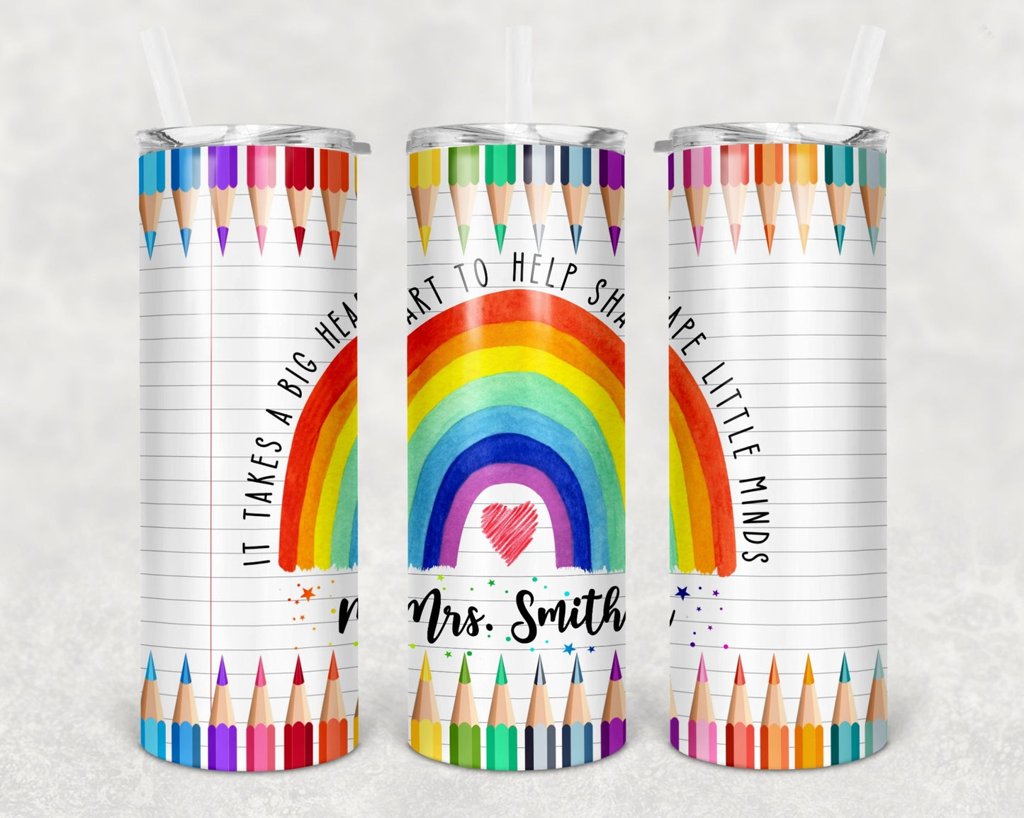 Teacher Rainbow 9 Sublimation Tumbler - e