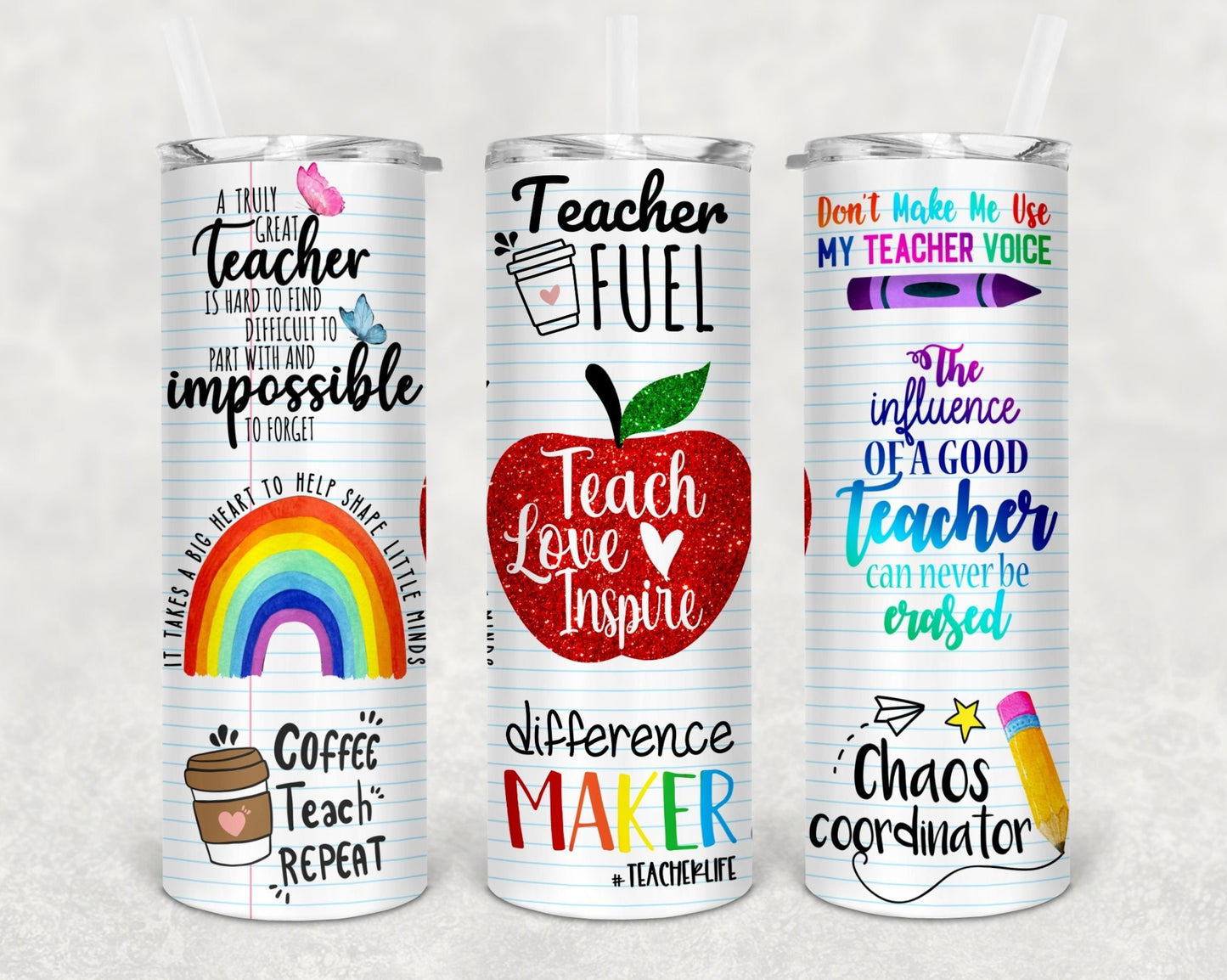 Teach Love Inspire 2 Sublimation Tumbler - e