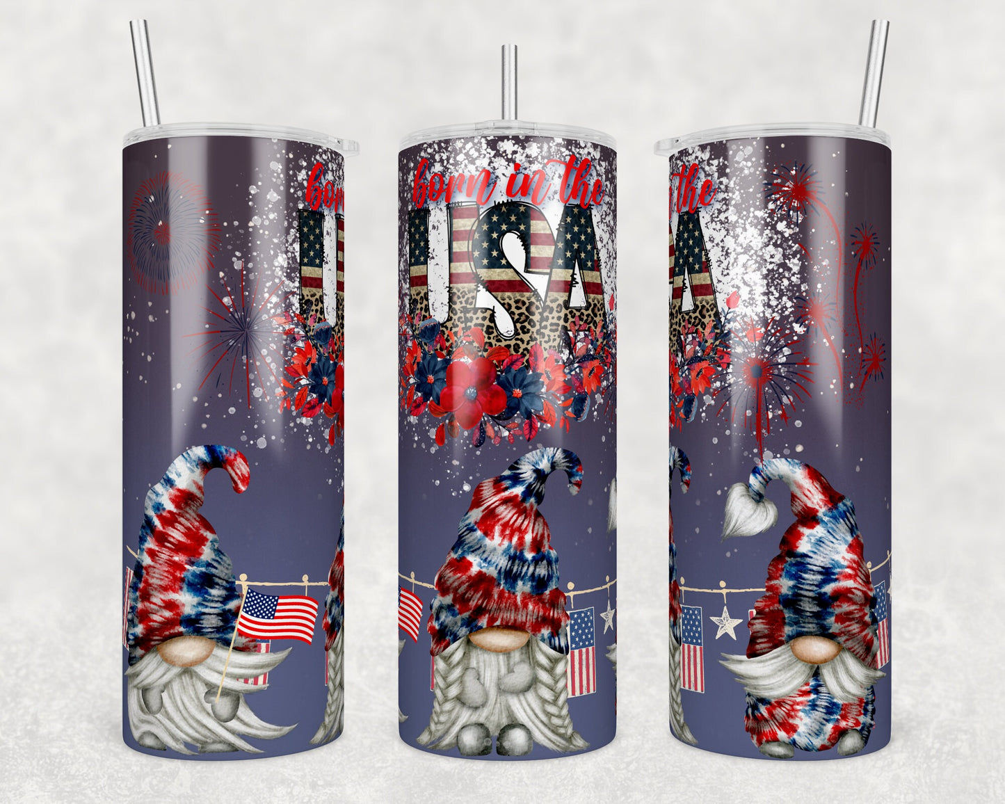 USA Gnomes Sublimation Tumbler