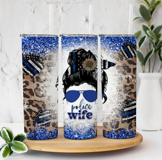 Police Wife Sublimation Tumbler