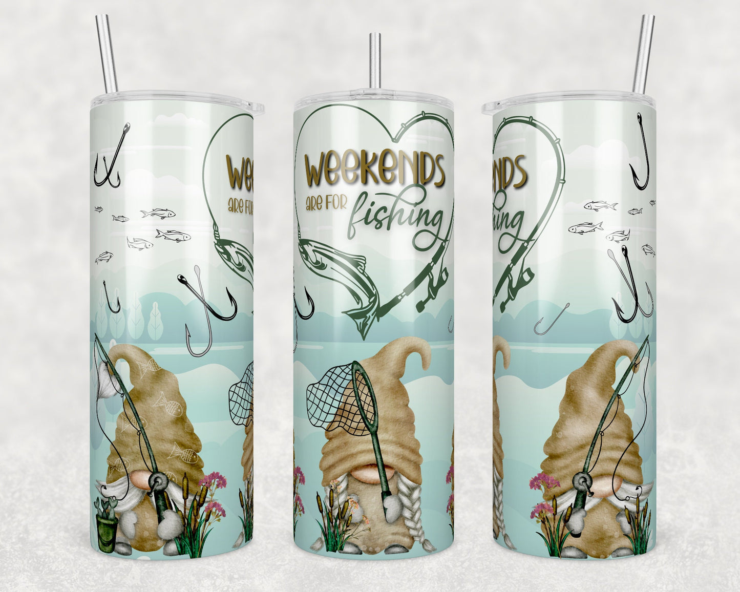 Fishing Gnomes Sublimation Tumbler