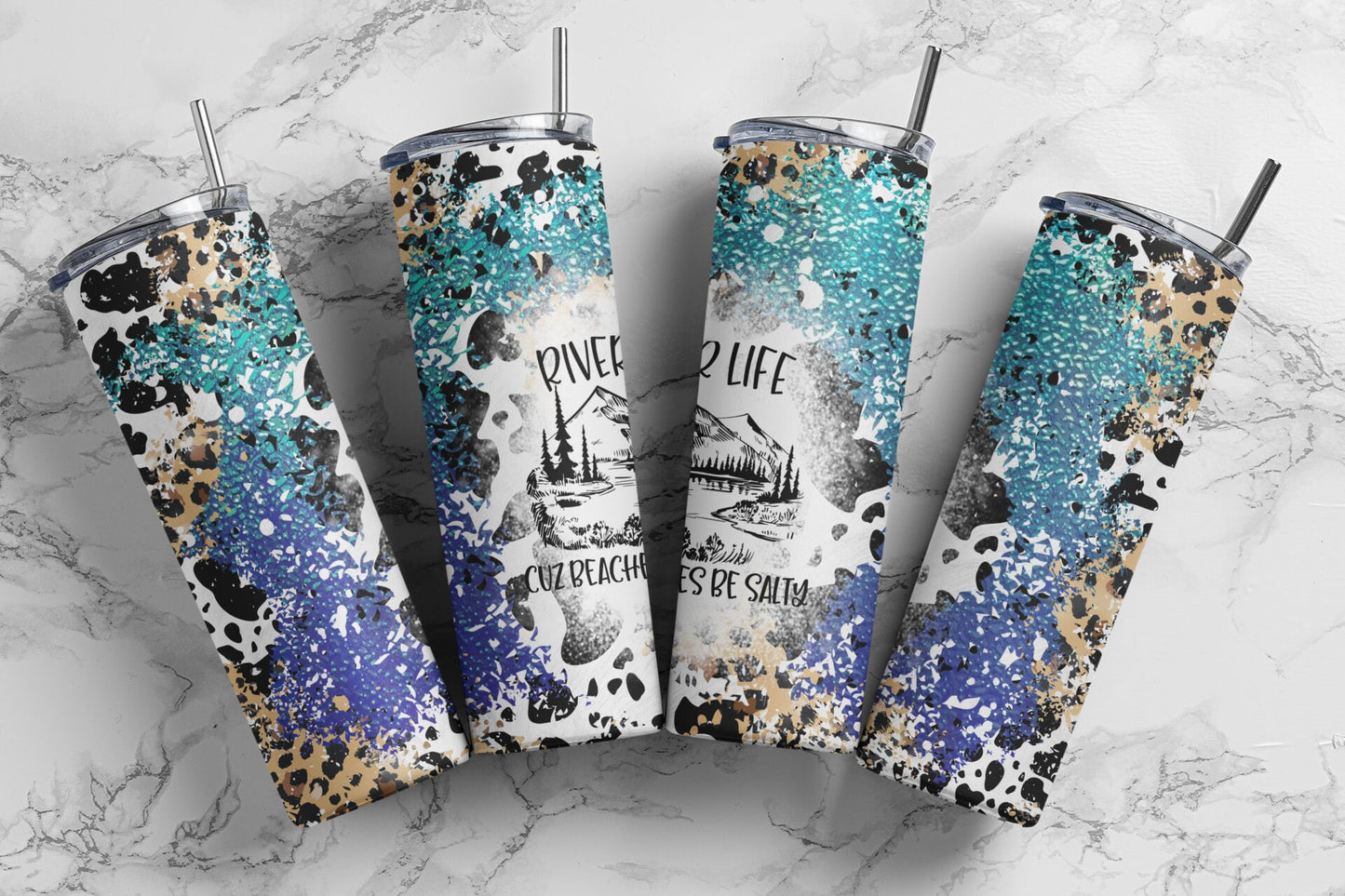 River Life Cuz Beaches Be Salty Sublimation Tumbler