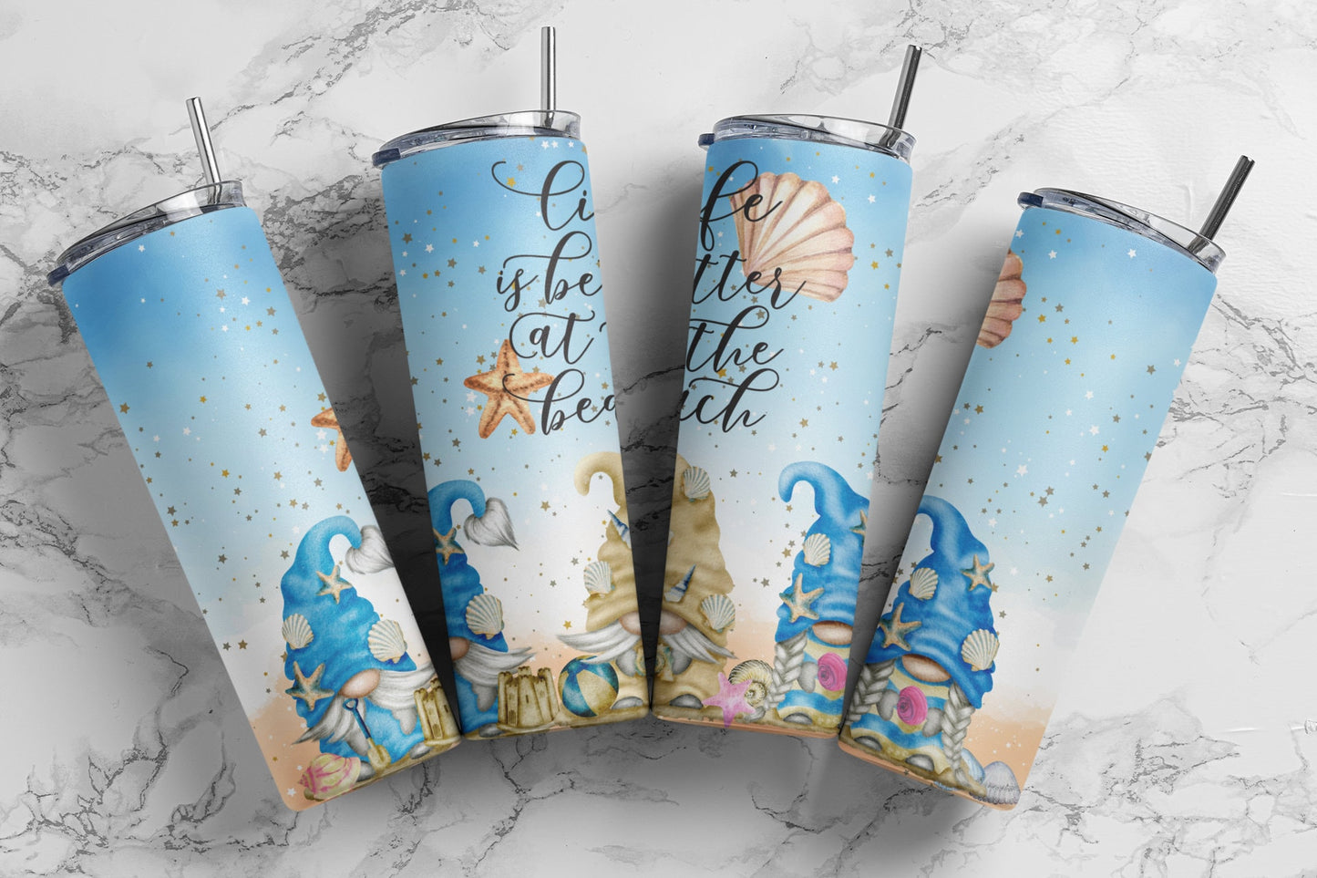 Beach Gnomes Sublimation Tumbler