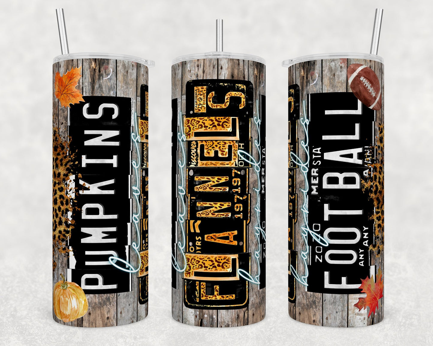 Pumpkins and Football 1 Sublimation Tumbler bdc