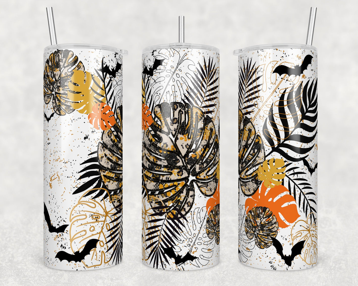 Halloween Monstera Sublimation Tumbler bdc