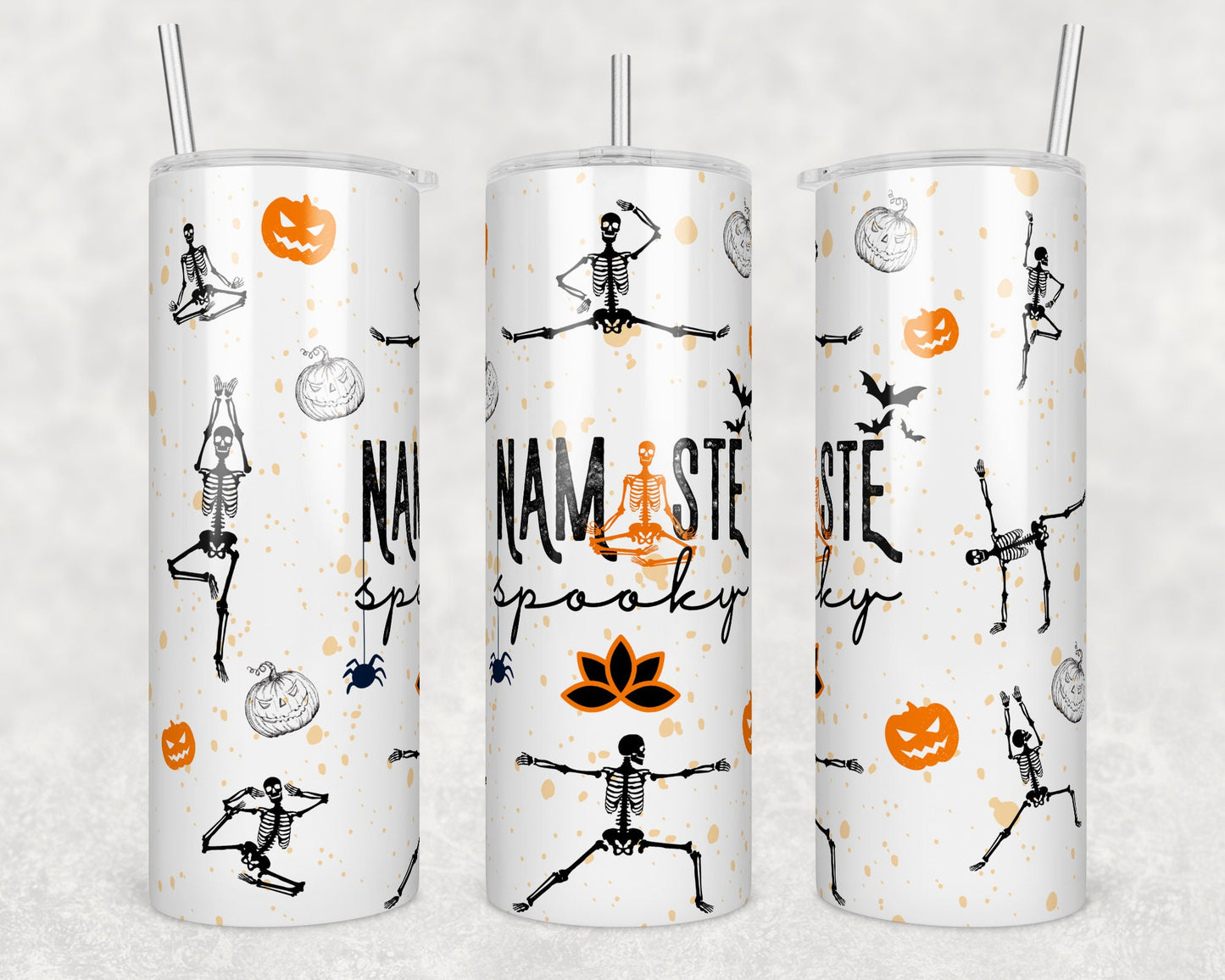 Namaste Spooky Sublimation Tumbler bdc