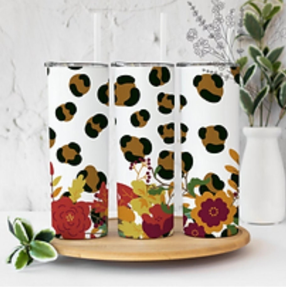 Fall Leopard Sublimation Tumbler bdc