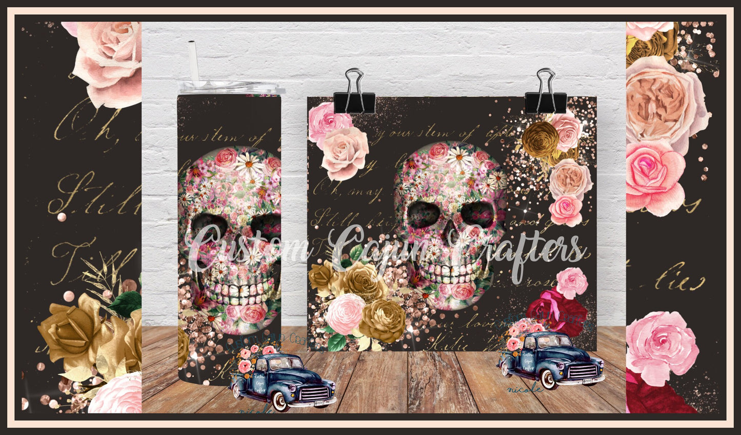 Sugar Skull Sublimation Tumbler