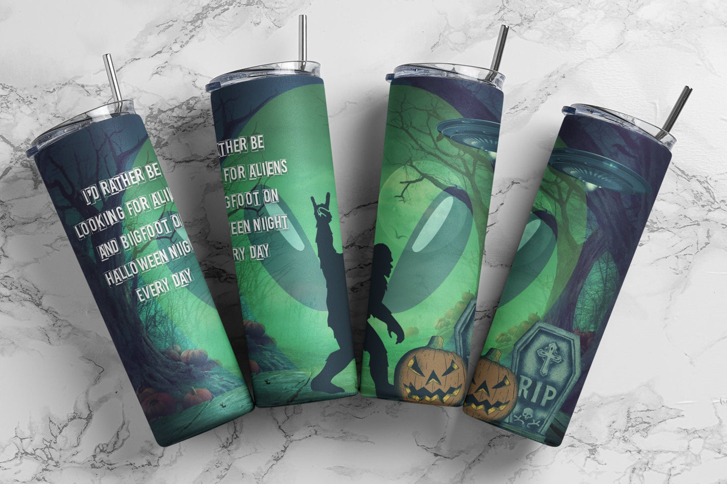 Big Foot Halloween Sublimation Tumbler bdc