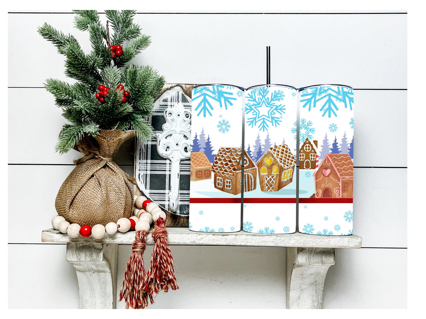 Christmas Gingerbread House Sublimation Tumbler bdc