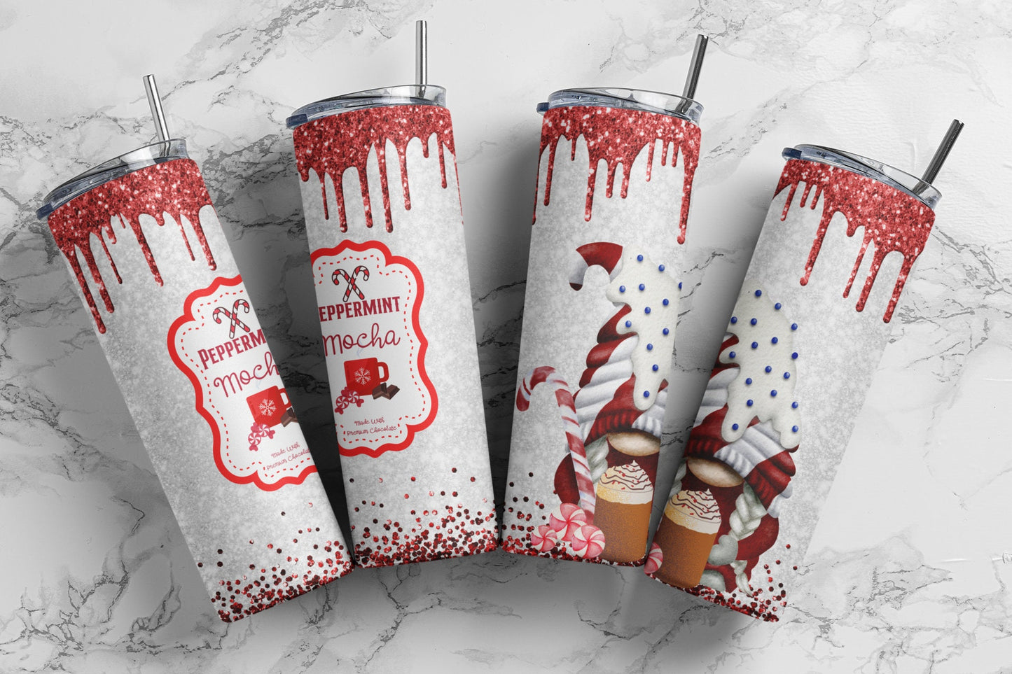 Peppermint Mocha Sublimation Tumbler bdc
