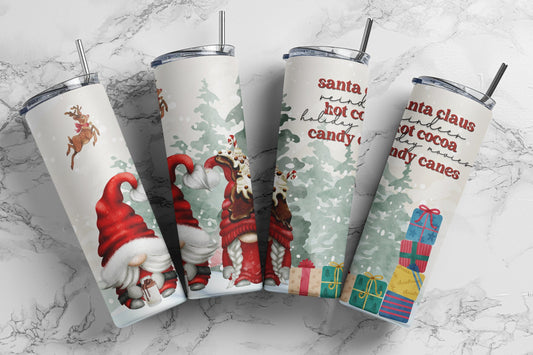 Santa and Hot Cocoa Christmas Sublimation Tumbler bdc