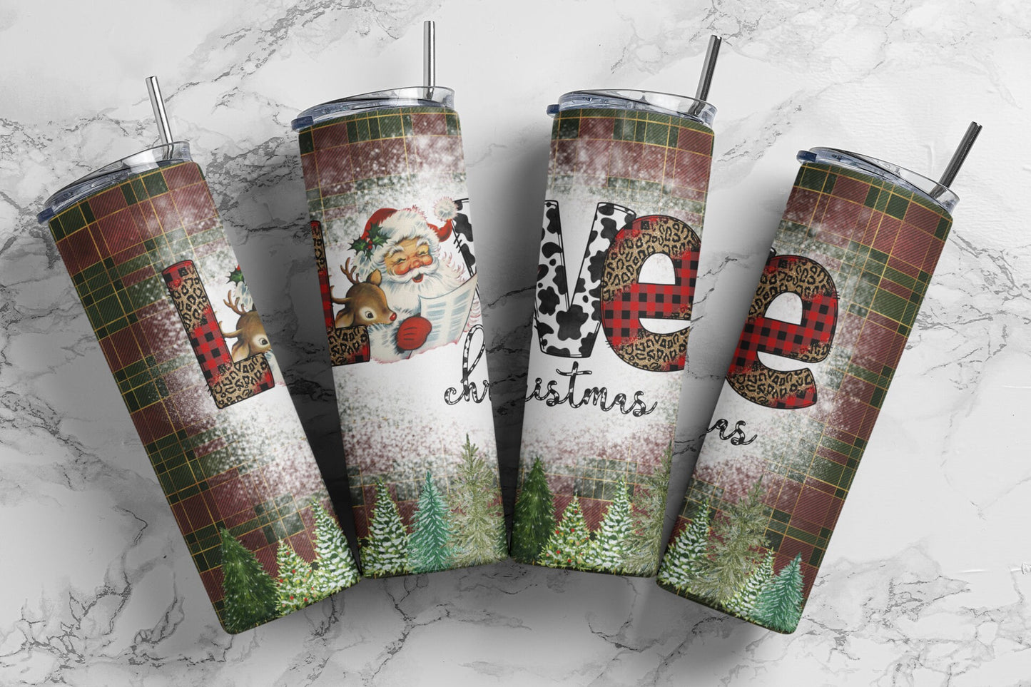 Love Christmas Vintage Santa- Christmas Sublimation Tumbler bdc