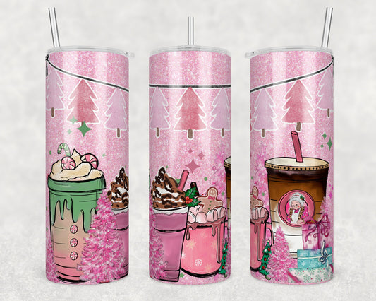 Pink Coffee- Christmas Sublimation Tumbler bdc