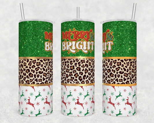 Merry and Bright Layers- Christmas Sublimation Tumbler bdc