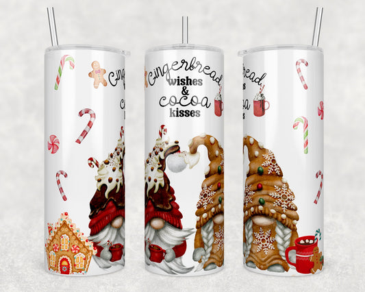 Gingerbread Wishes Cocoa Kisses Sublimation Tumbler bdc