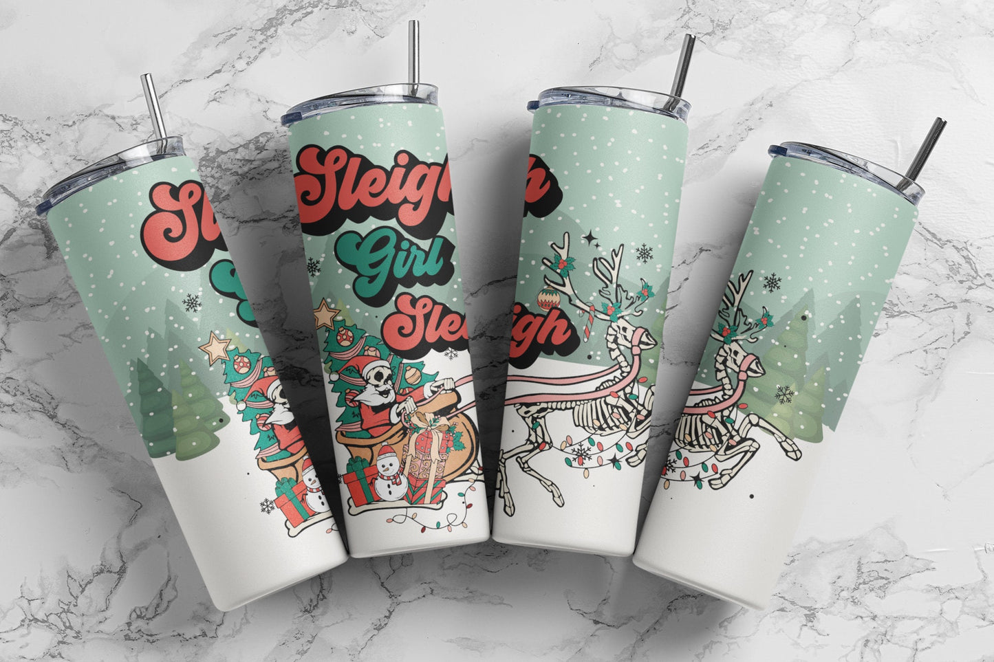 Sleigh Girl Sleigh- Christmas Sublimation Tumbler bdc