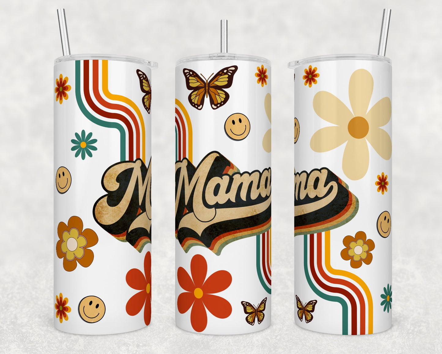 Mama butterfly rainbow-Sublimation Tumbler bdc