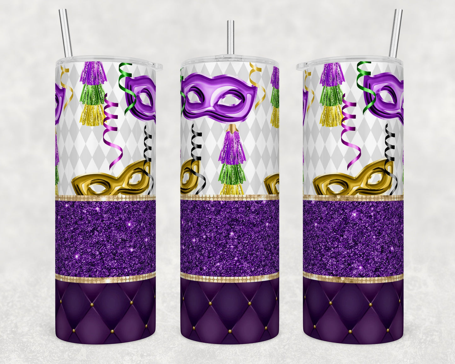 Mardi Gras- tiered 20 ounce Sublimation Tumbler btd
