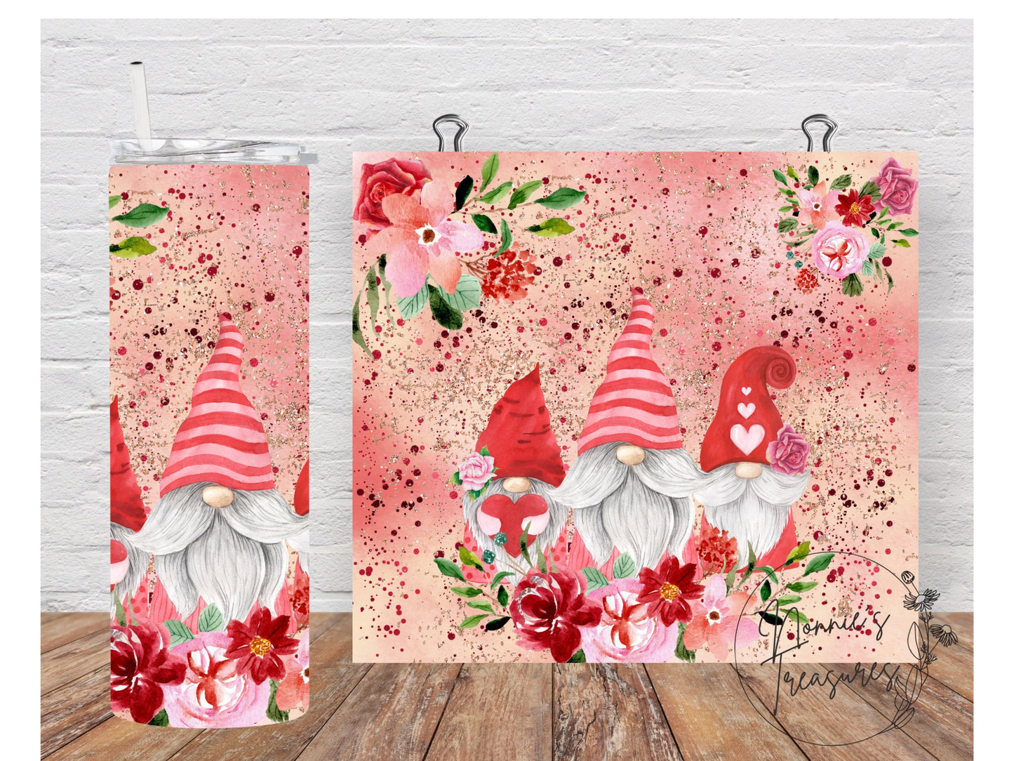 Valentine Gnome 20 ounce Sublimation Tumbler