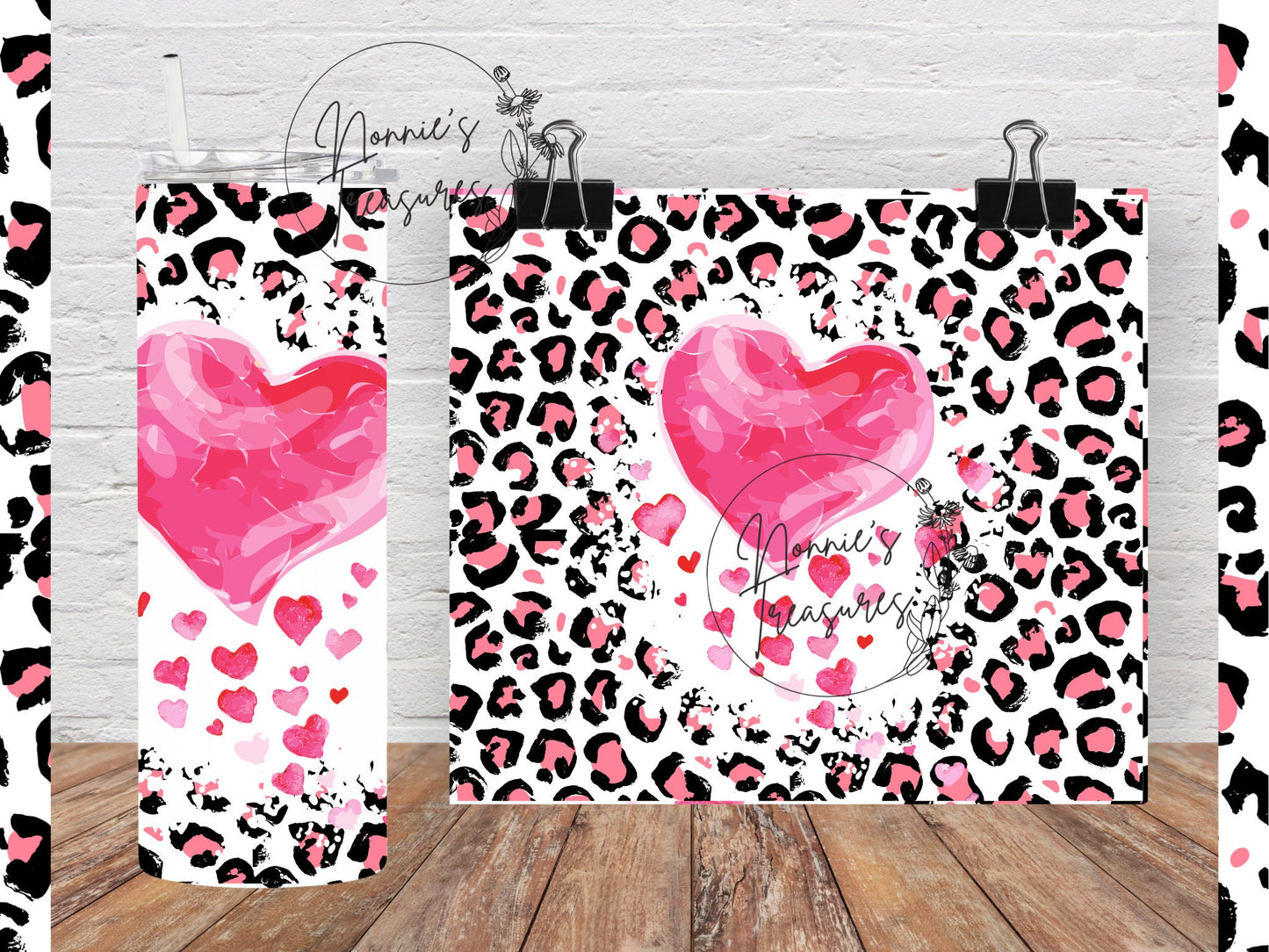 Valentine Leopard Heart 20 ounce Sublimation Tumbler btd