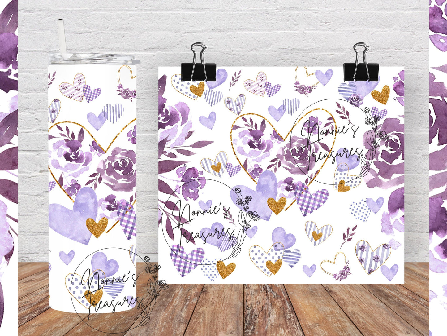 Valentine Purple Heart 20 ounce Sublimation Tumbler btd