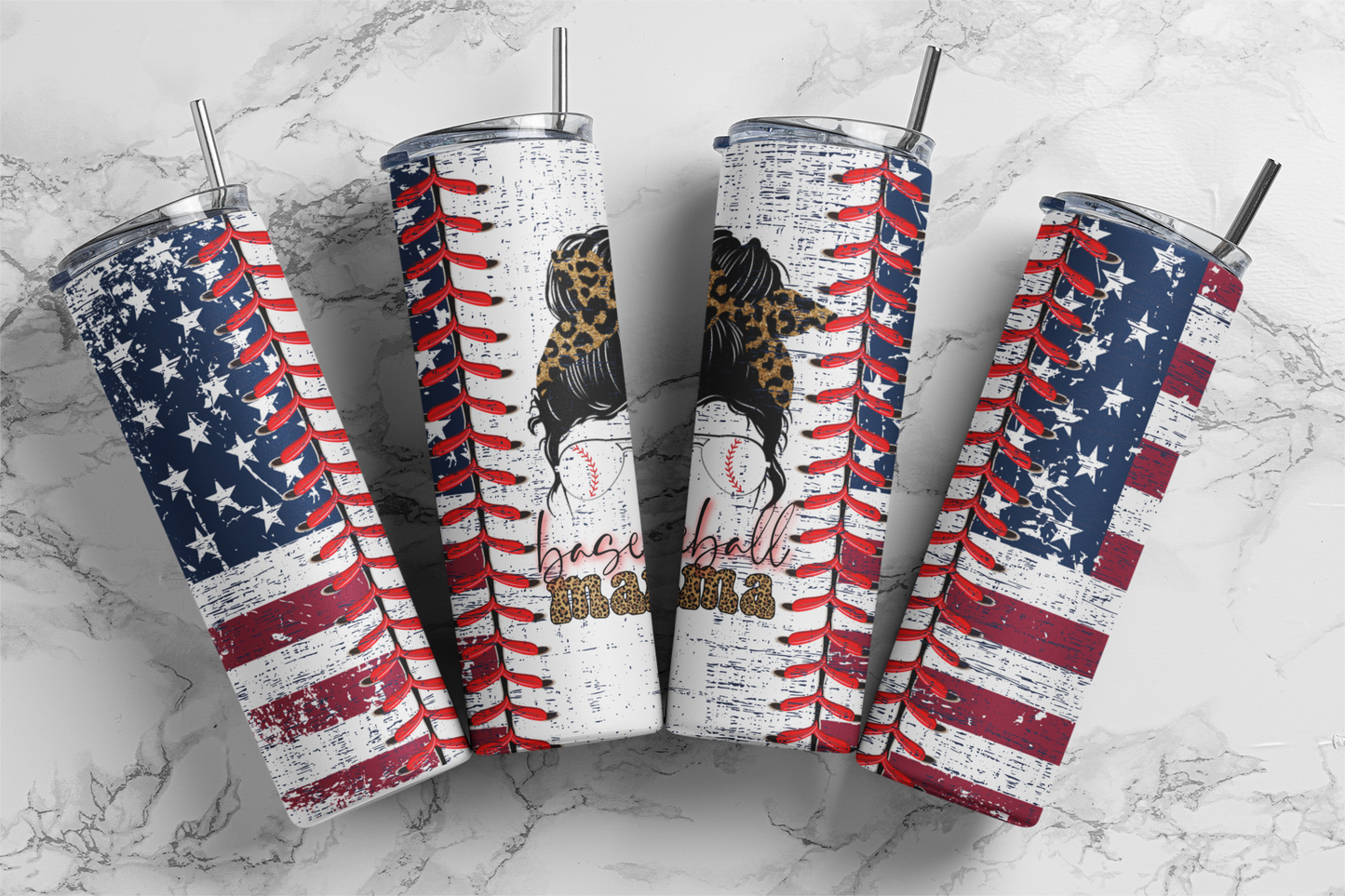 Baseball Mama Flag 20 ounce Sublimation Tumbler BTD