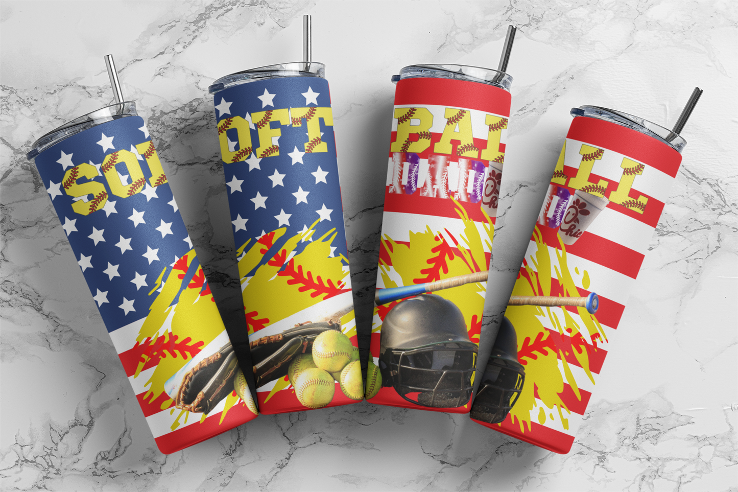 Softball Dad Flag 20 ounce Sublimation Tumbler BTD