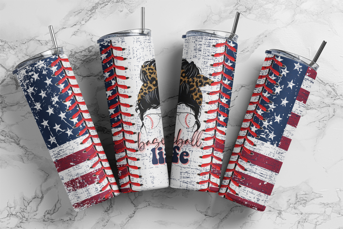 Baseball Life Flag 20 ounce Sublimation Tumbler BTD