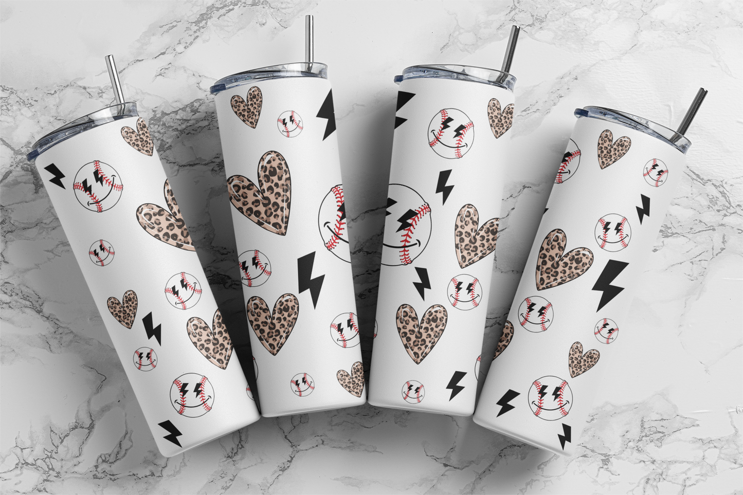 Baseball Lightening 20 ounce Sublimation Tumbler BTD